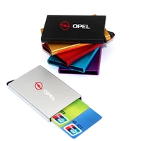 smart wallet automatically metal bank credit card holder thin id card case rfid for opel logo astra j g insignia corsa d zafira