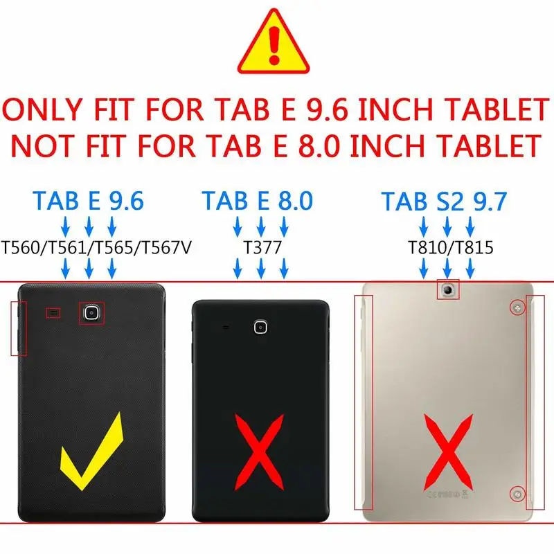 Чехол-книжка для Samsung Galaxy Tab E 9 6 &quotT560 T561 T567 из искусственной кожи с откидной