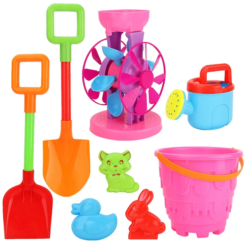 

Summer Kids Play Sand Beach Toys Castle Bucket Spade Shovel Rake Water Tools Set for Kids Beach Toys Fun Shovel Molds