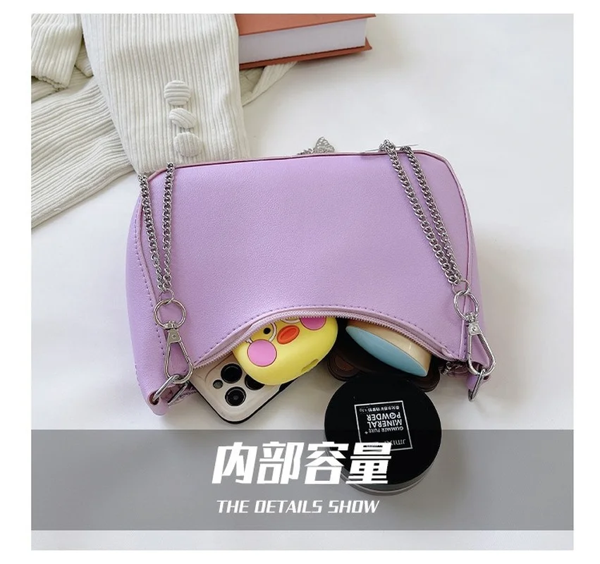 

Luxury Designer Handbag for Women 2021 Trend Armpit Baguette Clutch Bag Candy Color Female Shoulder Bag Ladies Shopper New Purse