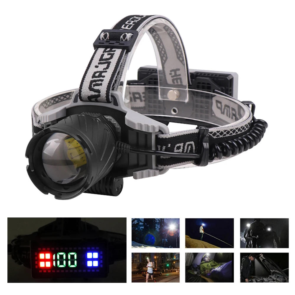 

Фонарь налобный XHP199 светодиодный Аккумуляторный с зарядкой от USB