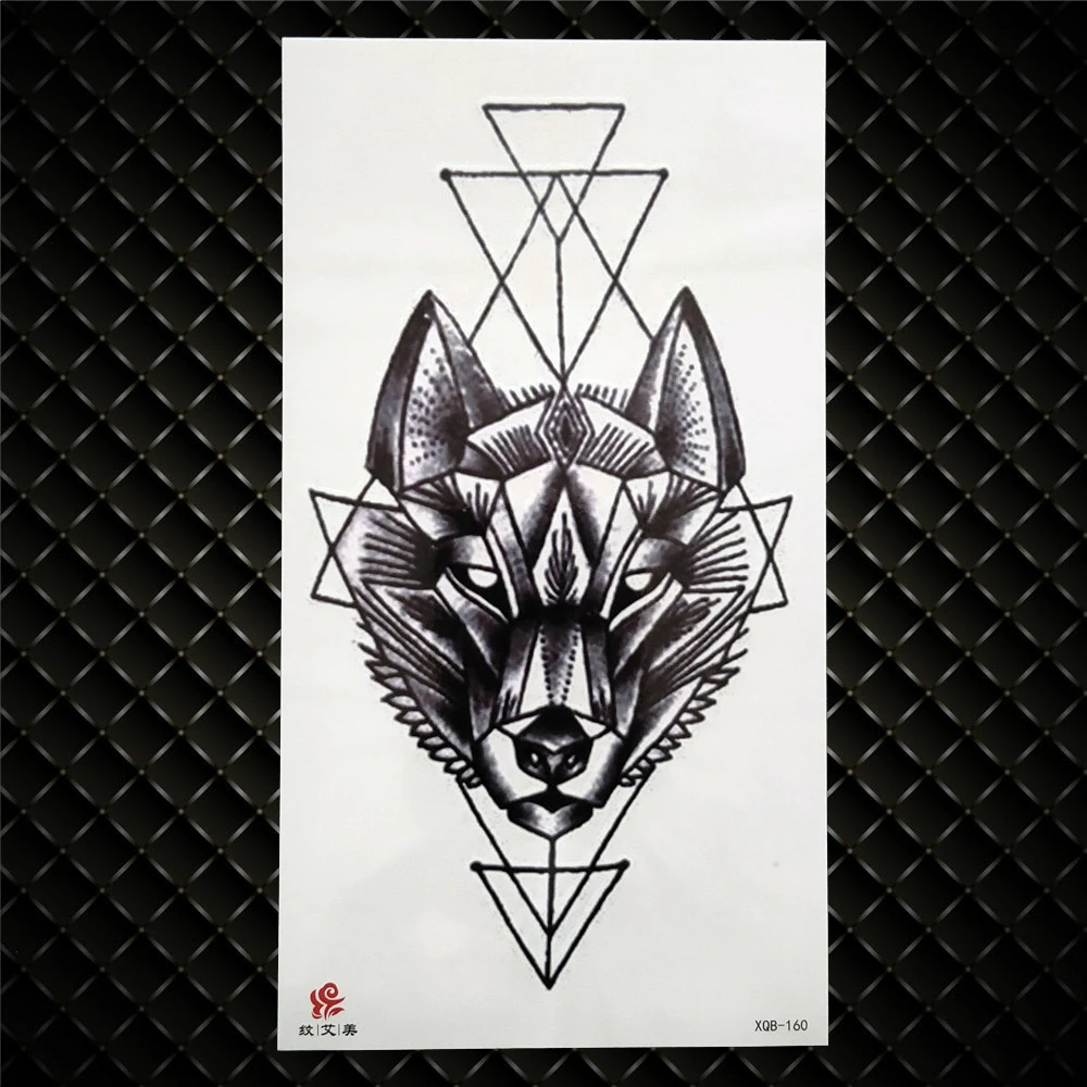 Аксессуары для мужчин женщин детей волк Лев тату-наклейка перо луна мандала хна