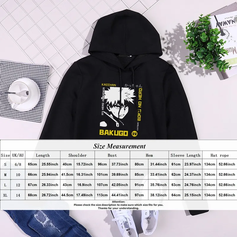 

Harajuku My Hero Academia Unisex Hoodies Japanese Anime Bakugou Katsuki Printed Women's Hoodie Streetwear Casual Sweatshirts