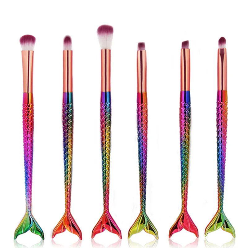 Набор кистей для макияжа русалка 6 шт. | Красота и здоровье