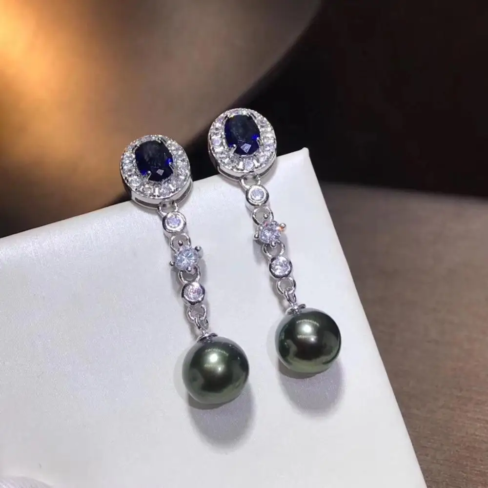 Серьги с жемчугом D513 изящное ювелирное изделие искусственное серебро Круглый 8-9