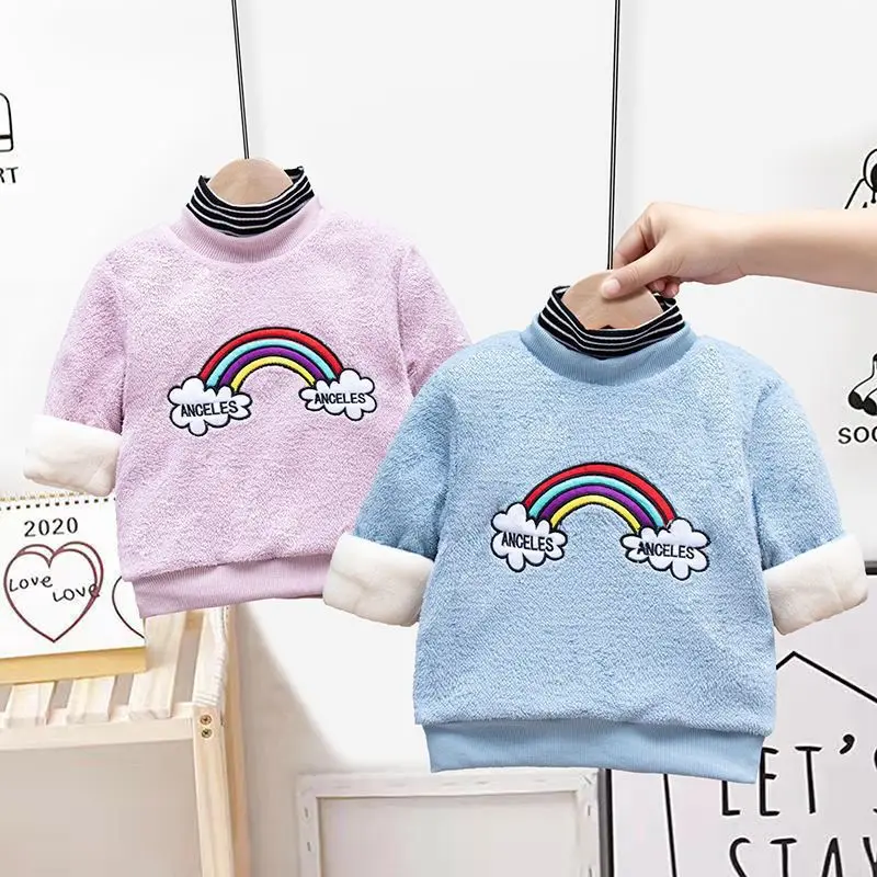 Зимняя одежда От 2 до 6 лет Bear свитеры для мальчиков и девочек плотные флисовые
