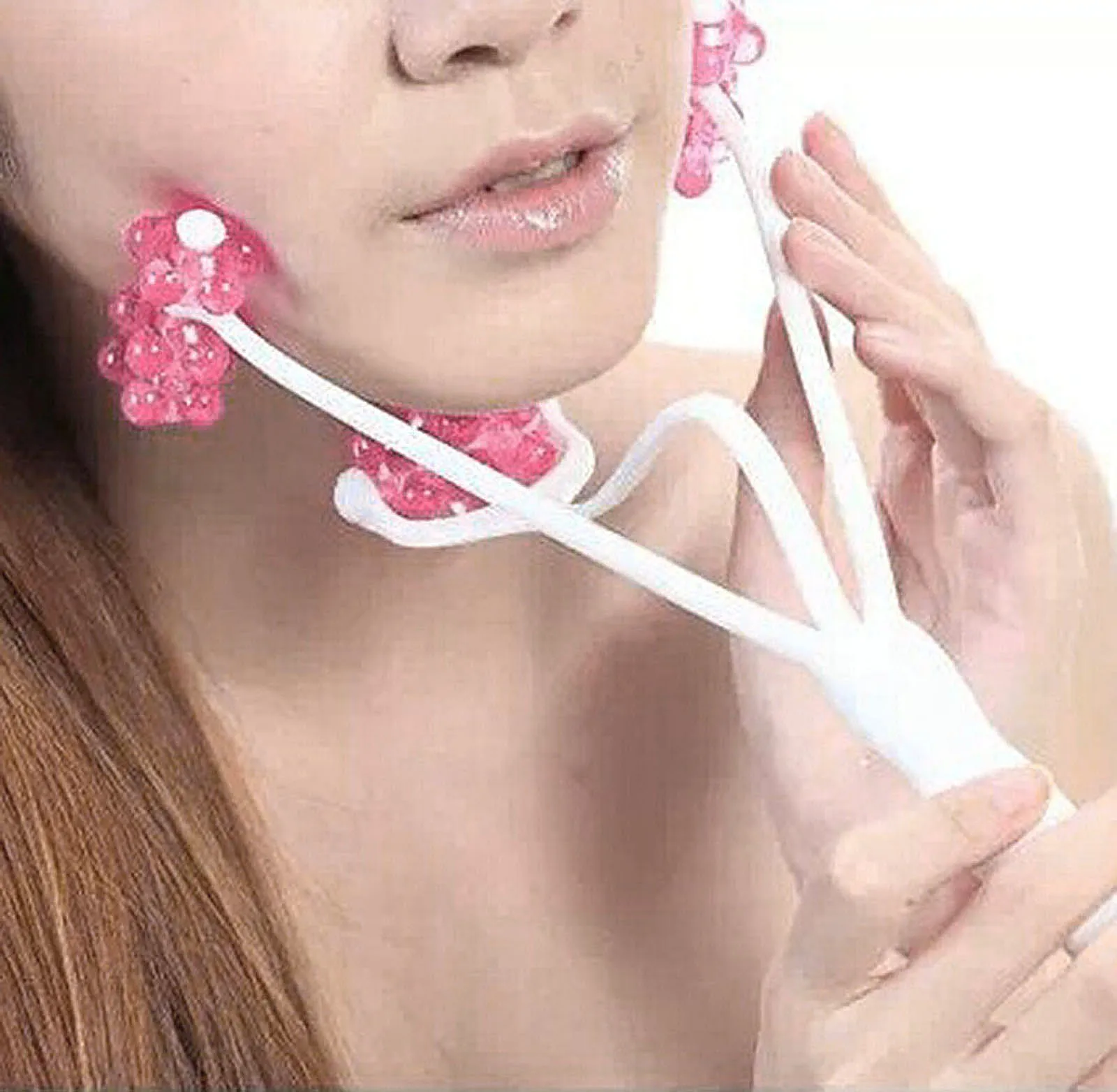 Удобный роликовый массажер для лица с цветами шеи подбородка инструмент