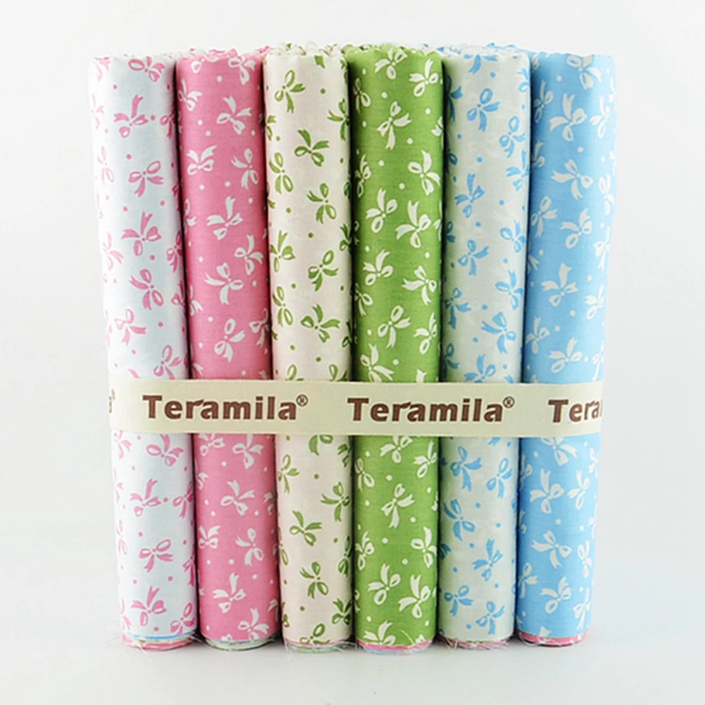 6 шт 45 см x 50 милый галстук бабочка хлопок стеганая ткань набор лоскутное