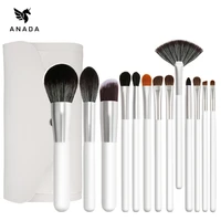 anada new style 10 rainbow crystal makeup brush set professional beauty tool large fan shaped trimming blush brush
