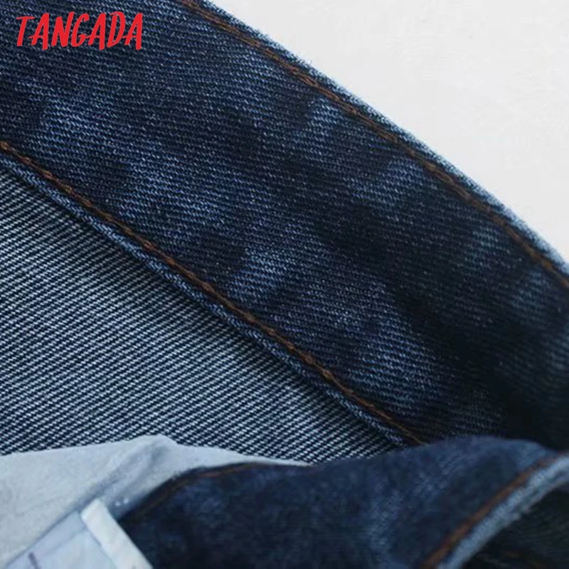 Tangada женские широкие темно-синие джинсы осень зима модные женские джинсы свободные джинсы повседневные винтажные 4M93