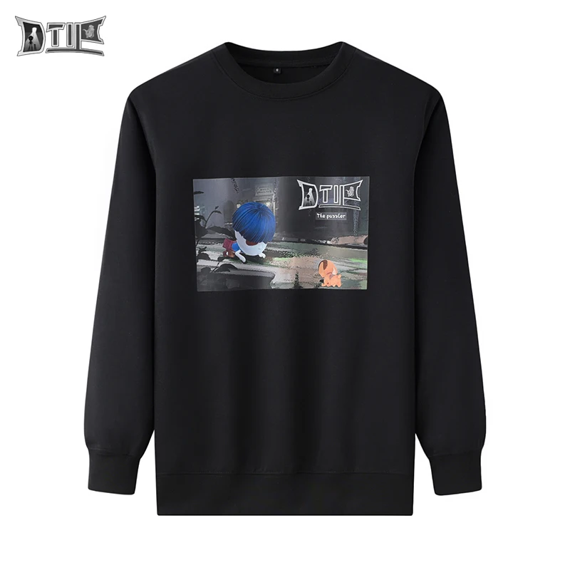 

Autumn Winter New Hoodies Men Casual Minimalist Sweatshirt O-Neck Print Logo Basic Pullover
