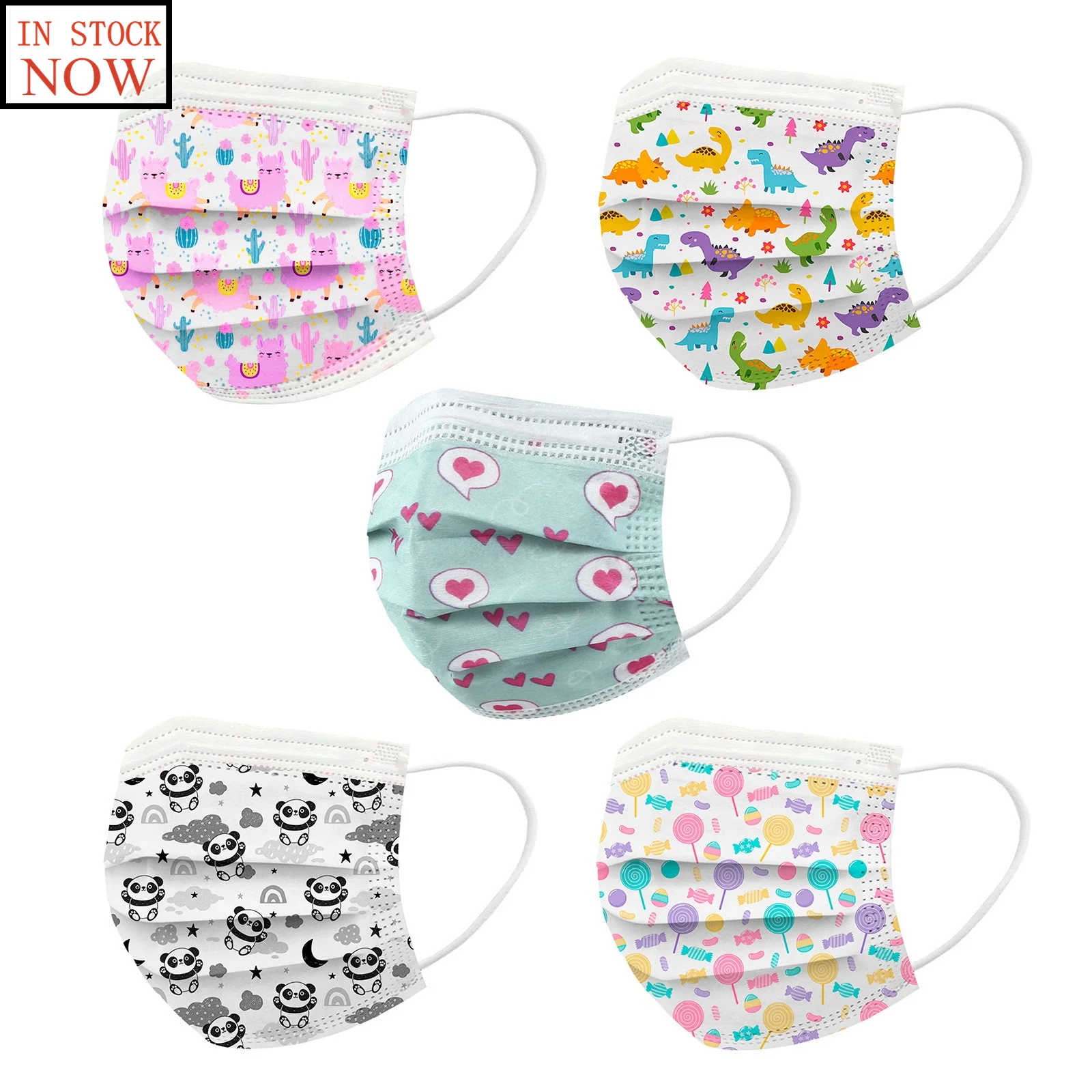 

50 шт., одноразовые маски для лица, для детей