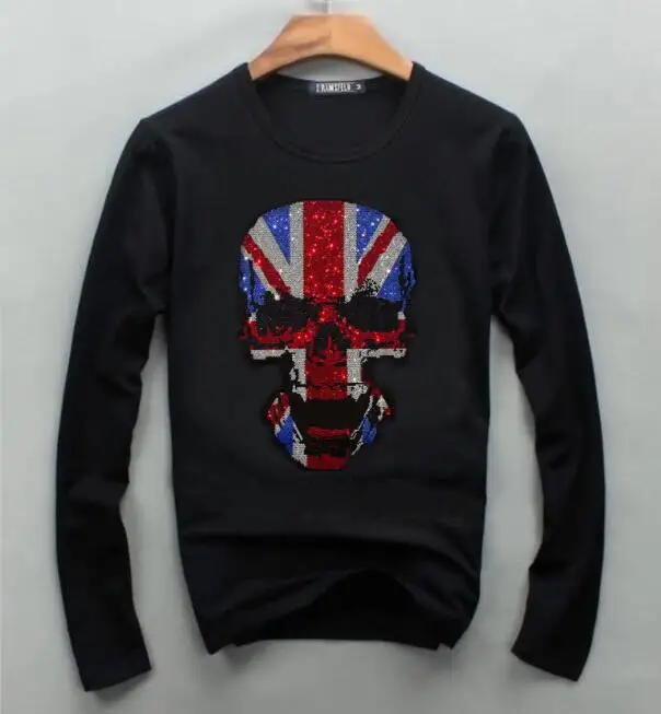 

Long Sleeve T-Shirts male Cotton Summer Tees Boy Basic men Tshirt drop shipping Slim Fit Diamond Tee Shirt Solid Autumn