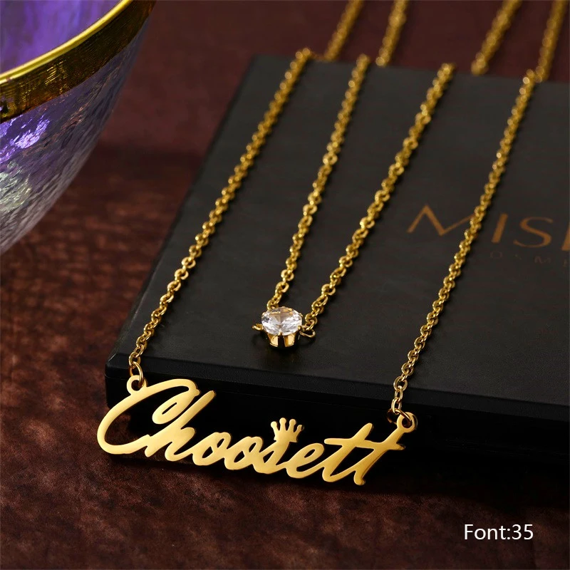 Персонализированные пользовательские имя кулон ожерелье для женщин из