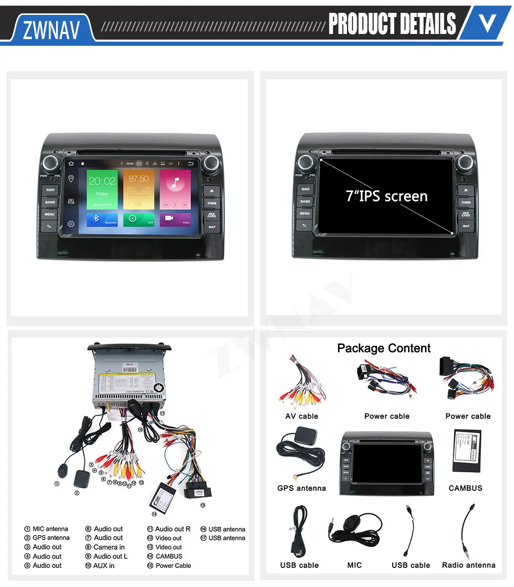 Радиоприемник 2 DIn Android для FIAT DUCATO CITROEN Jumper PEUGEOT Boxer 2006 2007 2008 2009 2010 2011 2012 2013 2014 2015 2016 -