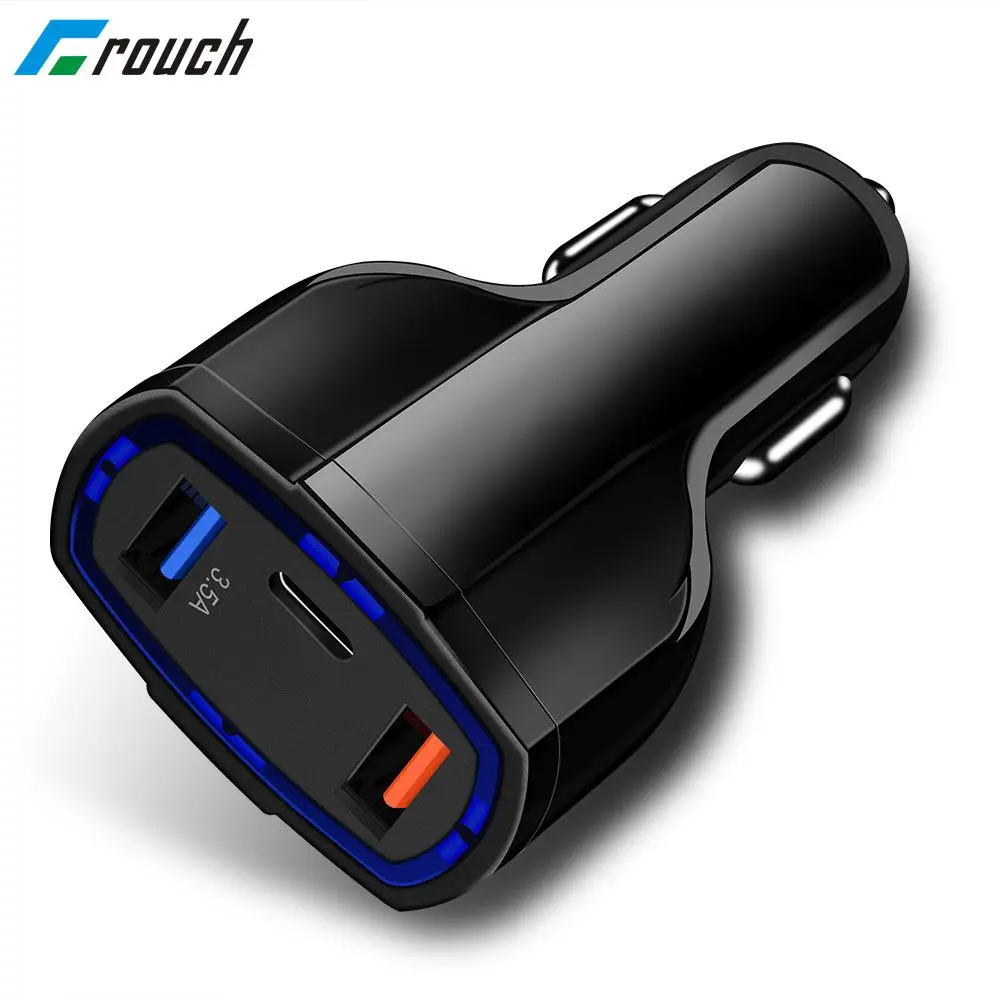 Быстрая зарядка 3 0 Автомобильное зарядное устройство 5V 3.5A QC3.0 PD Кабель с разъемом