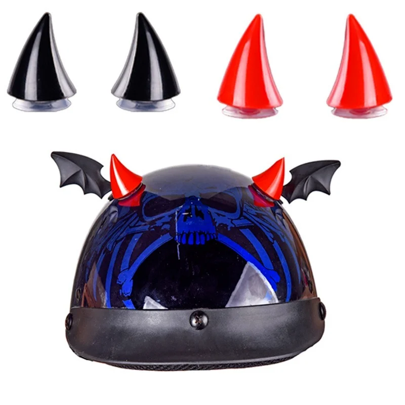 Casco de motocicleta con cuernos de Diablo, decoración de coche eléctrico, pegatinas de estilo, accesorios para casco, 2 uds.