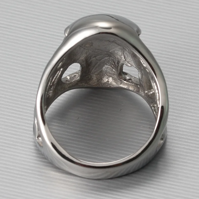

100%925 Silver Skull Ring Men's Personality Ring Free Shipping