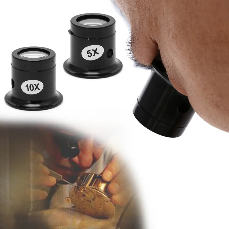 

Монокуляр, увеличительное стекло для ремонта часов и ювелирных изделий с лупой и линзами ювелир инструмент глаз Лупа 5X 10X
