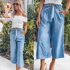 Женские прямые джинсы, облегающие брюки 2021, летние повседневные джинсовые брюки с высокой талией, свободные джинсы с широкими штанинами и эластичной талией