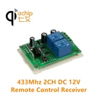 Беспроводной пульт дистанционного управления QIACHIP, 433 МГц, 12 В постоянного тока, 2 канала, релейный модуль приемника RF 433 МГц для моторных электрических ворот, гаражных дверей