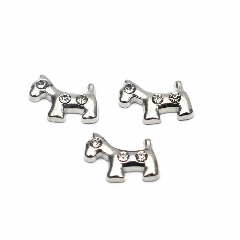 10 шт./лот сплав талисманы собака плавающие подходят для жизни стеклянные парящие