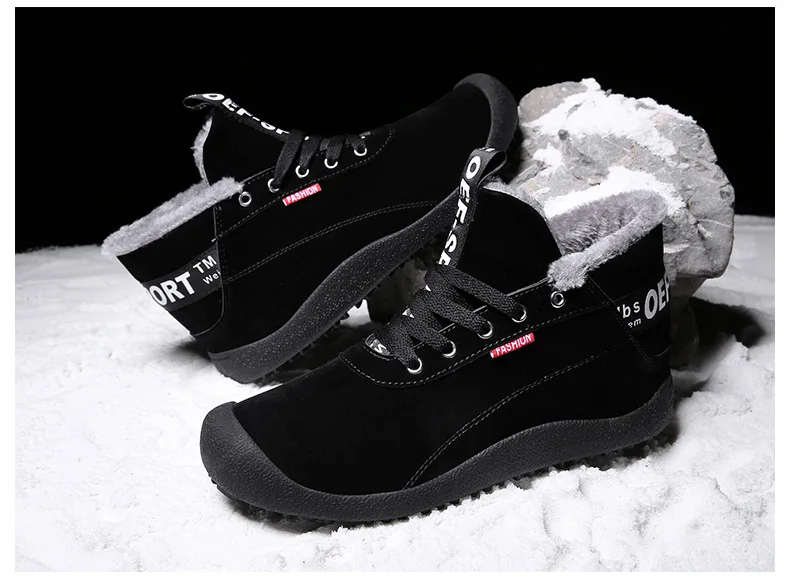 new Winter men's casual shoes Plus velvet thick warm boots male students waterproof non-slip snow | Обувь