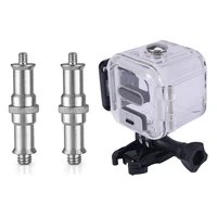 hot 2 pieces standard 14 to 38 inch metal male converter threaded screw with 45m waterproof housing case for gopro hero 5