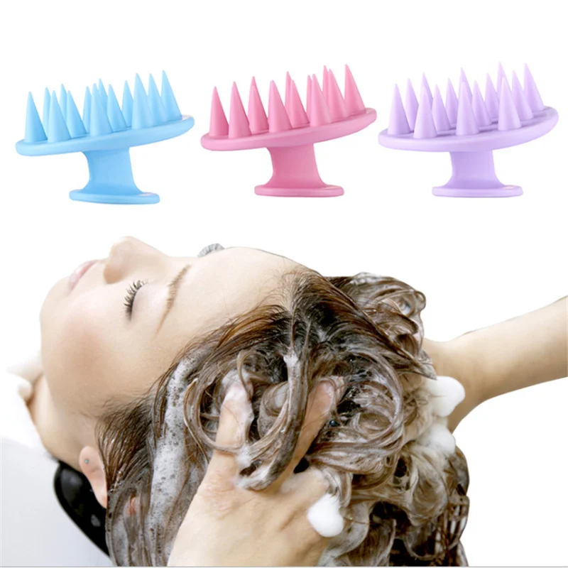 

Professional Silicone Shampoo Brush Scalp Massage Comb Shower Brush Bathtub SPA Massager Scalp Cleaning Brush Hairdressing Tools