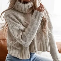 new white short turtleneck sweater women autumn winter knitted jumper womens sweaters casual loose long sleeve pullovers female