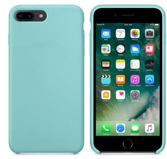 Sea blue Жидкий силиконовый чехол Keepever для iPhone 6, 6s, 7, 8 Plus, чехол для телефона apple X, XS, Max, XR, X, 5, 5C, SE, оболочка, Капа - Цвет: Sea blue