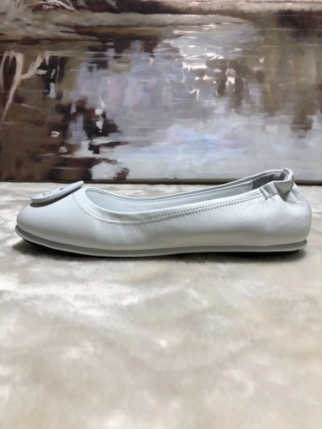 

2021 Shoes 35-42 Leather Casual Flat Shoes Women's Shoes Sheepskin Round Head Flat Dancing Shoes Vulcanized Shoes