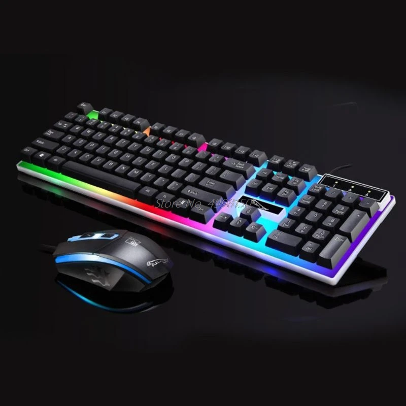 

USB Charging Light Keyboard & Mouse Kit Rainbow LED Gaming Equipment For PS4 Xbox OneWholesale dropshipping