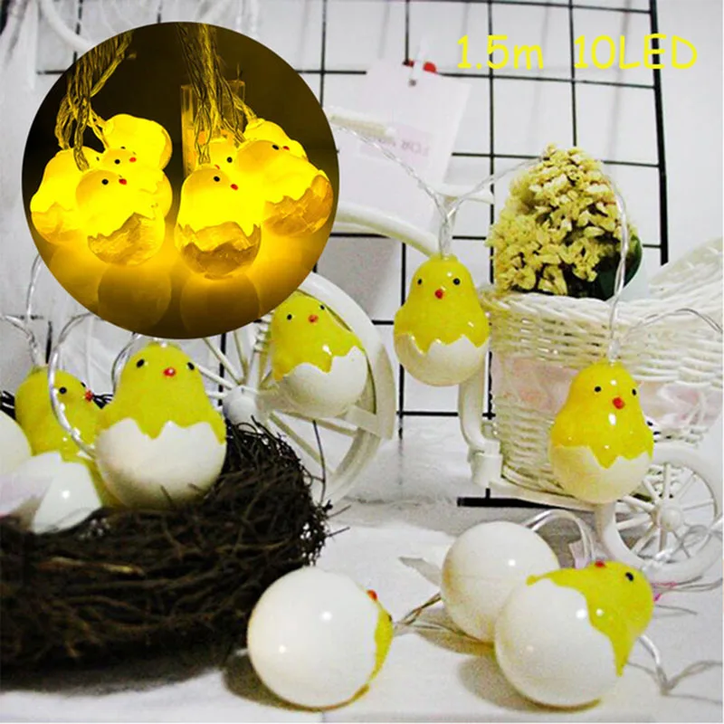 

CYUAN Easter Decoration Easter Egg Rabbit Led String Light Happy Easter Decor for Home Festival Party Outdoor Ornament Garland