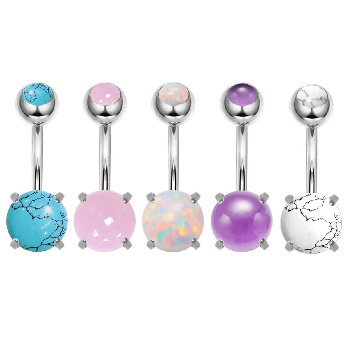 Пирсинг пупка Женский с разными камнями 14 г 1 шт. | Украшения и аксессуары