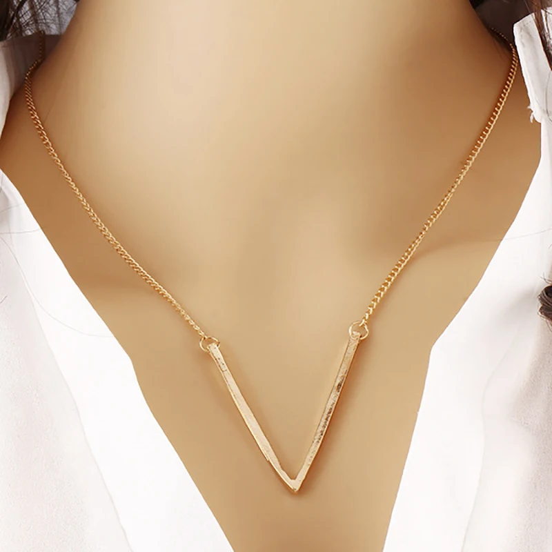 

New Gothic Long Clavicle Chain V Shape Necklaces & Pendants for Women Neck Party Jewelry Exotic Accessories