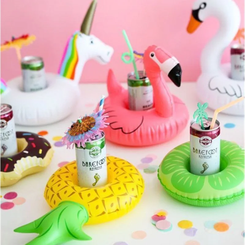 

Hot Ins Summer Pool Floating Drink pad Juice Tray Cute Fruit Watermelon Drink Holders Swimming Doughnut Beer holder pad