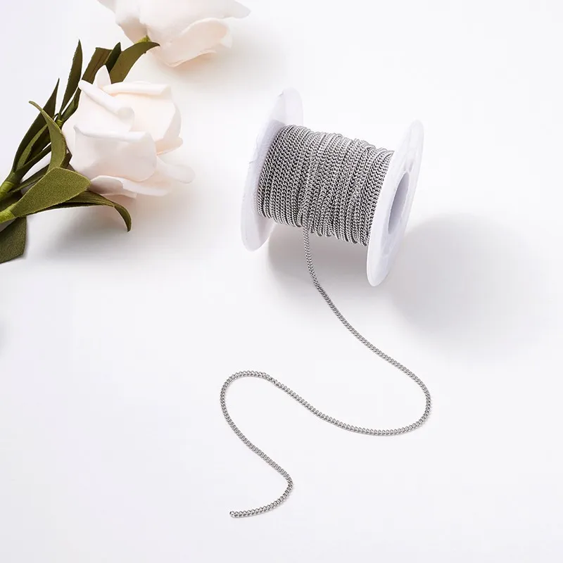 10 м цепь из нержавеющей стали несваренная с шпулей для браслета DIY ожерелье