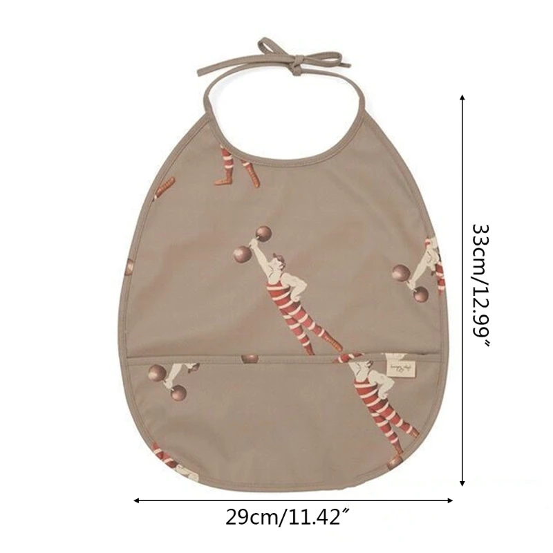 

J60B Baby Newborn PU Waterproof Bib Infant Feeding Apron Cartoon Print Saliva Towel