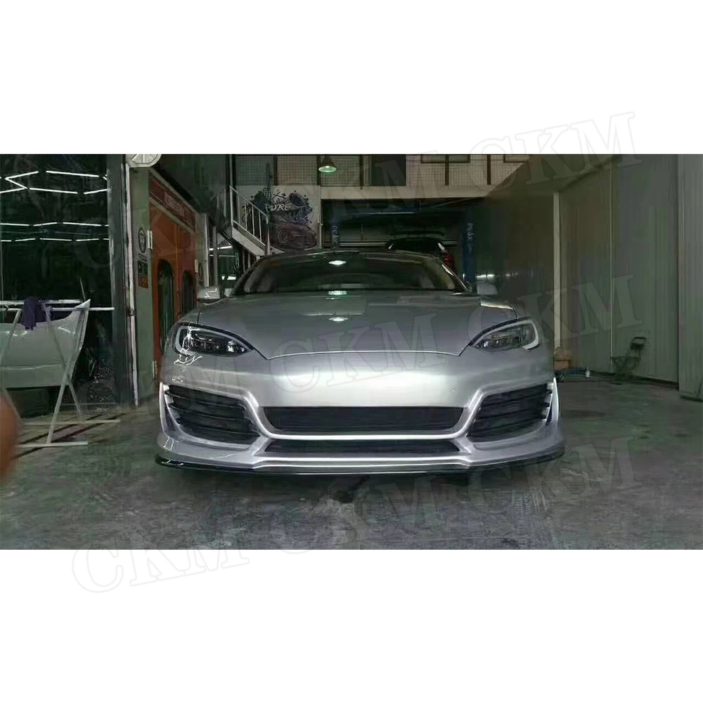 Комплекты кузова переднего бампера для Tesla Model S Sedan 2017 2018 2019 FRP неокрашенный бампер