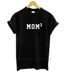 Женская футболка с надписью MOM 3, не выцветает, Повседневная забавная футболка премиум класса для леди, девушек, женщин, футболки, топ с графическим рисунком, футболка на заказ