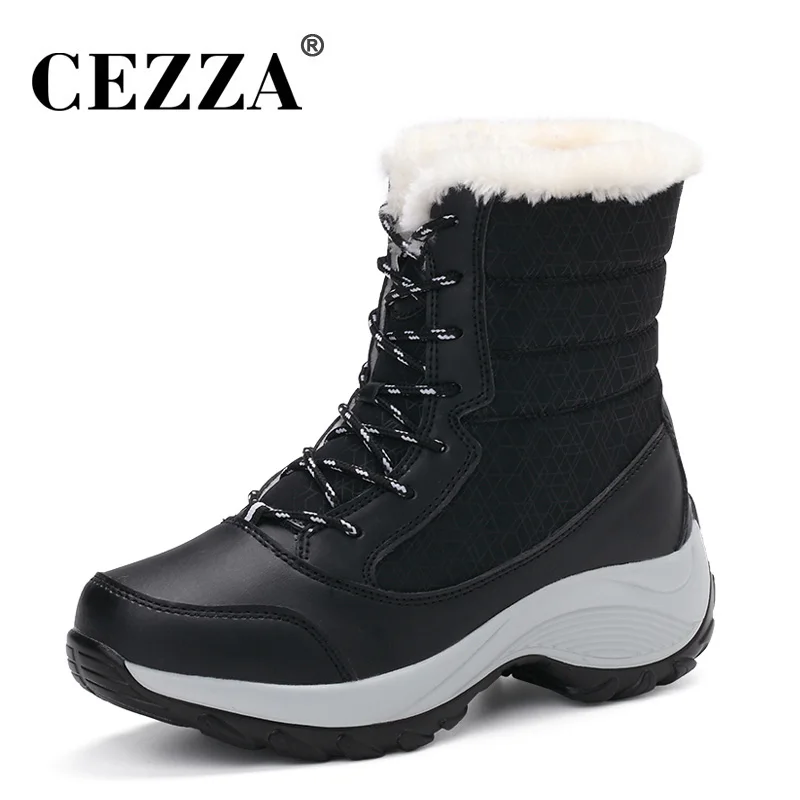 Женские зимние ботильоны CEZZA до середины икры на платформе высокие теплые