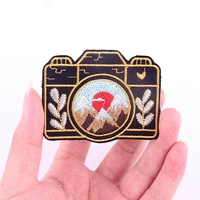 camera patches on clothes cartoon cloth stripe mountain applique sewing apparel fabric accessories iron on patches for clothing