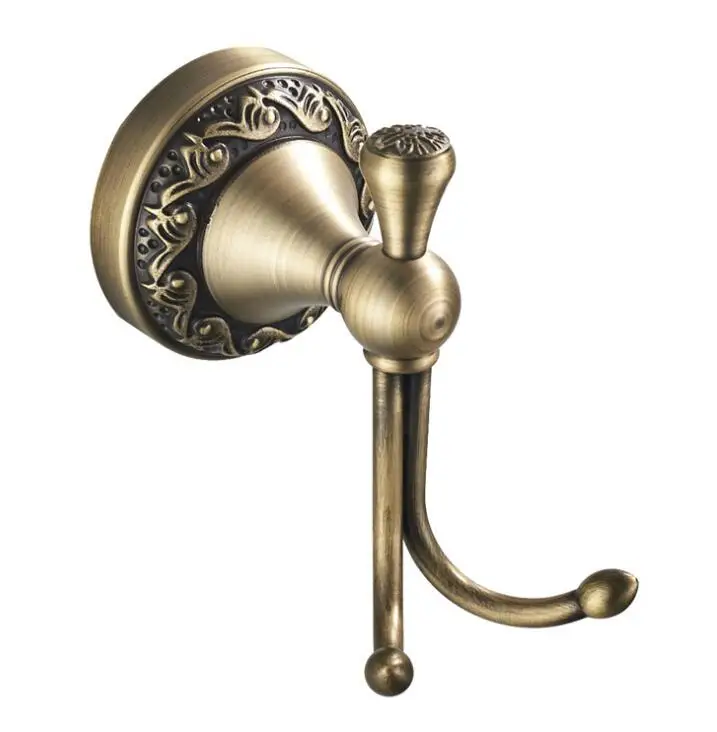 Античные крючки для ванной латунные одежды двери двойные аксессуары комнаты