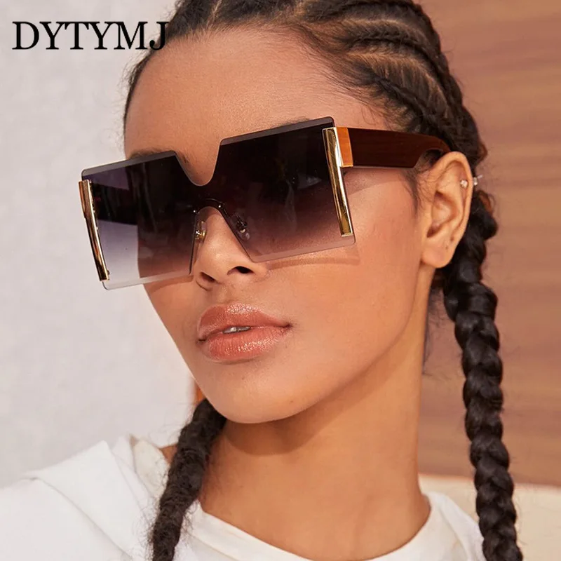 

DYTYMJ Rimless Sunglasses Women Square Oversized Sun Glasses for Men Luxury Brand Designer Sunglasses Women Lentes De Sol Mujer