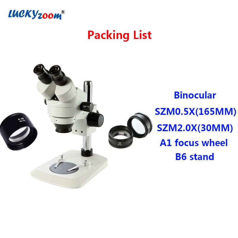 Luckyzoom 3.5X-90X сектора Подставки стерео бинокулярного микроскопа SZM0.5X 2.0X вспомогательный объектива pcb микроскоп