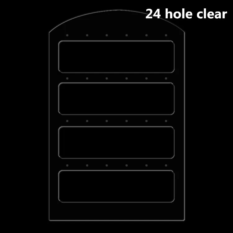 24 holes clear 48 отверстий, органайзер для ювелирных изделий, Женская подставка, черный пластиковый держатель для серег, Pesentoir, модные висячие серьги, витрина для серег - Цвет: 24 holes clear