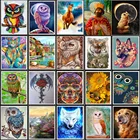 5D Алмазная мозаика с животными, круглые алмазные мозаичные узоры, украшение для дома сделай сам