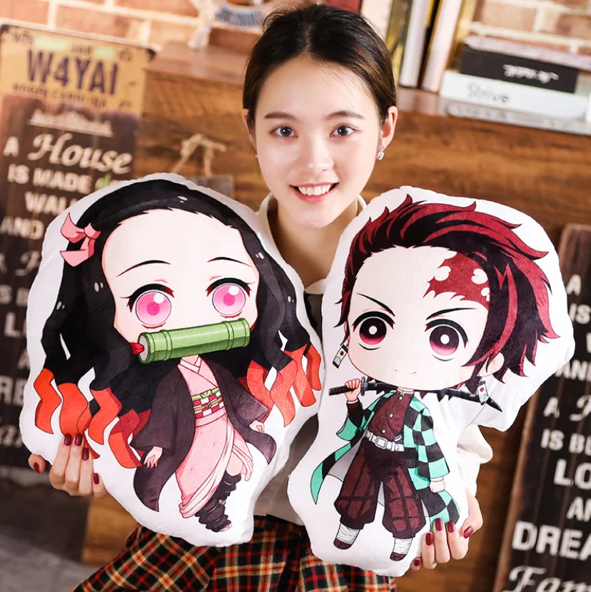 Подушка с принтом аниме Kimetsu no Yaiba плюшевая игрушка Kamado Tanjirou Nezuko Q veision подушка