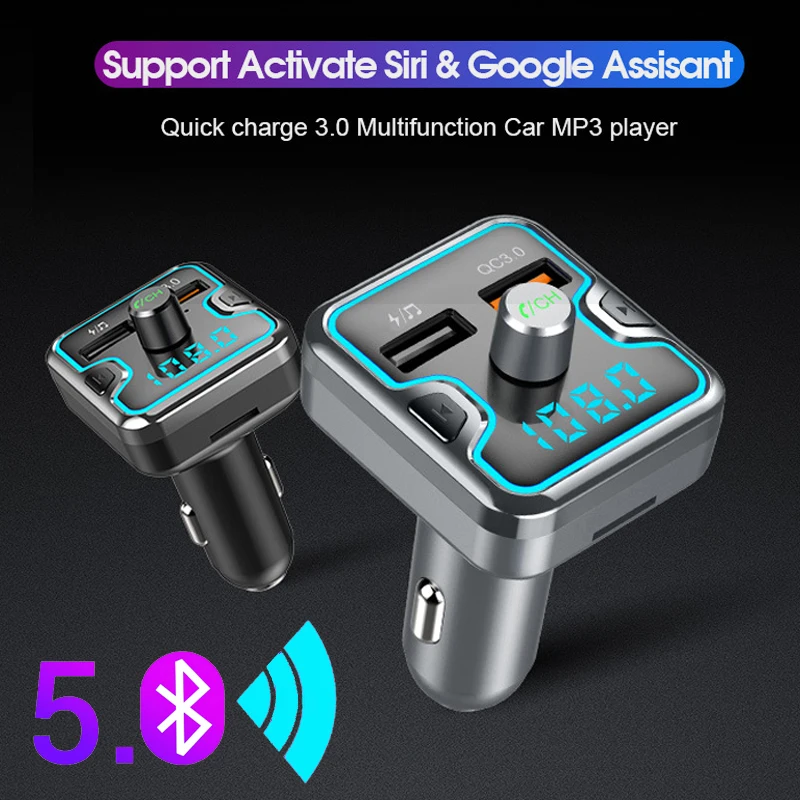 JINSERTA QC 3 0 USB зарядное устройство Bluetooth 5 комплект Автомобильный fm-передатчик